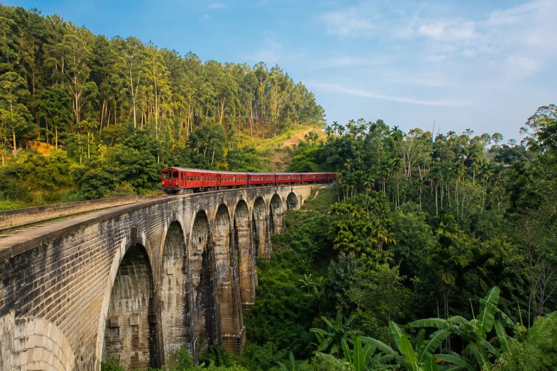 Train in Sri Lanka’s hill country